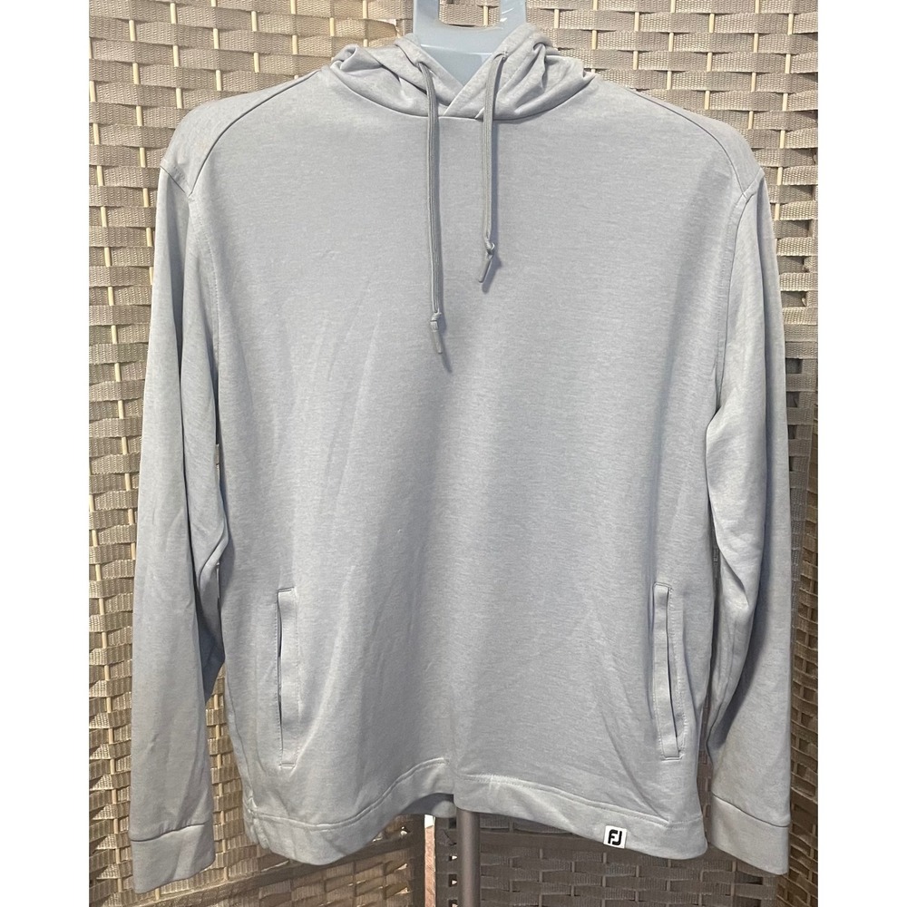 FootJoy Mens Performance Golf Hoodie Light Blue Grey Pullover Size M